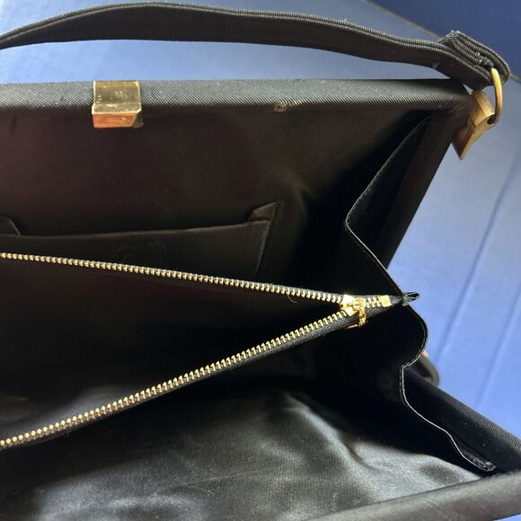 Vintage Black Satin Evening Bag Purse L&M Spot-Lite Exclusive USA W/ Coin Purse - Picture 8 of 15